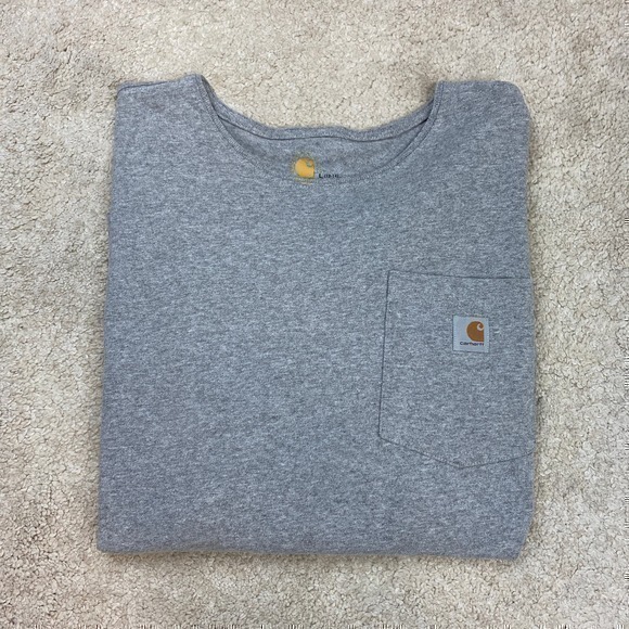 Carhartt Original Fit Long Sleeve Pocket T-Shirt Gray Size L - Picture 1 of 4